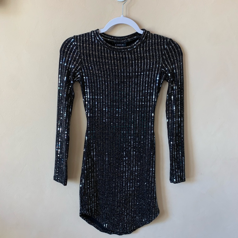 SPARKLING BLACK MINI DRESS